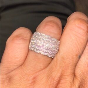 ZALES 1-1/2 CT TW ART DECO Vintage Style Aniversary Band in Sterling Silver